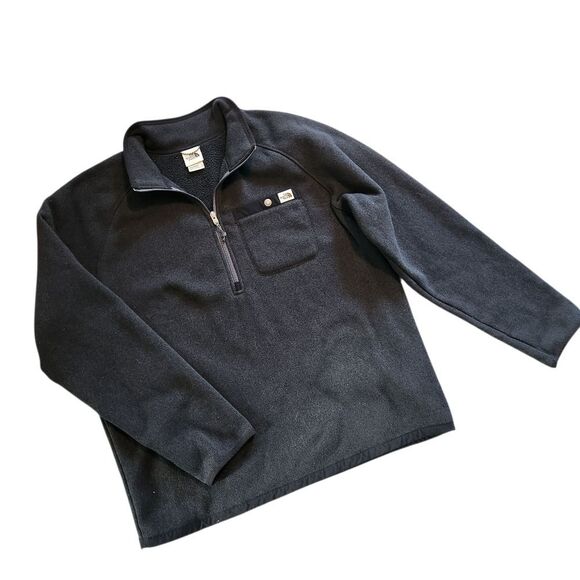 The North Face Pullover Mens XL Black Half Zip Snap Pocket Fleece Soft Collar - Picture 1 of 11